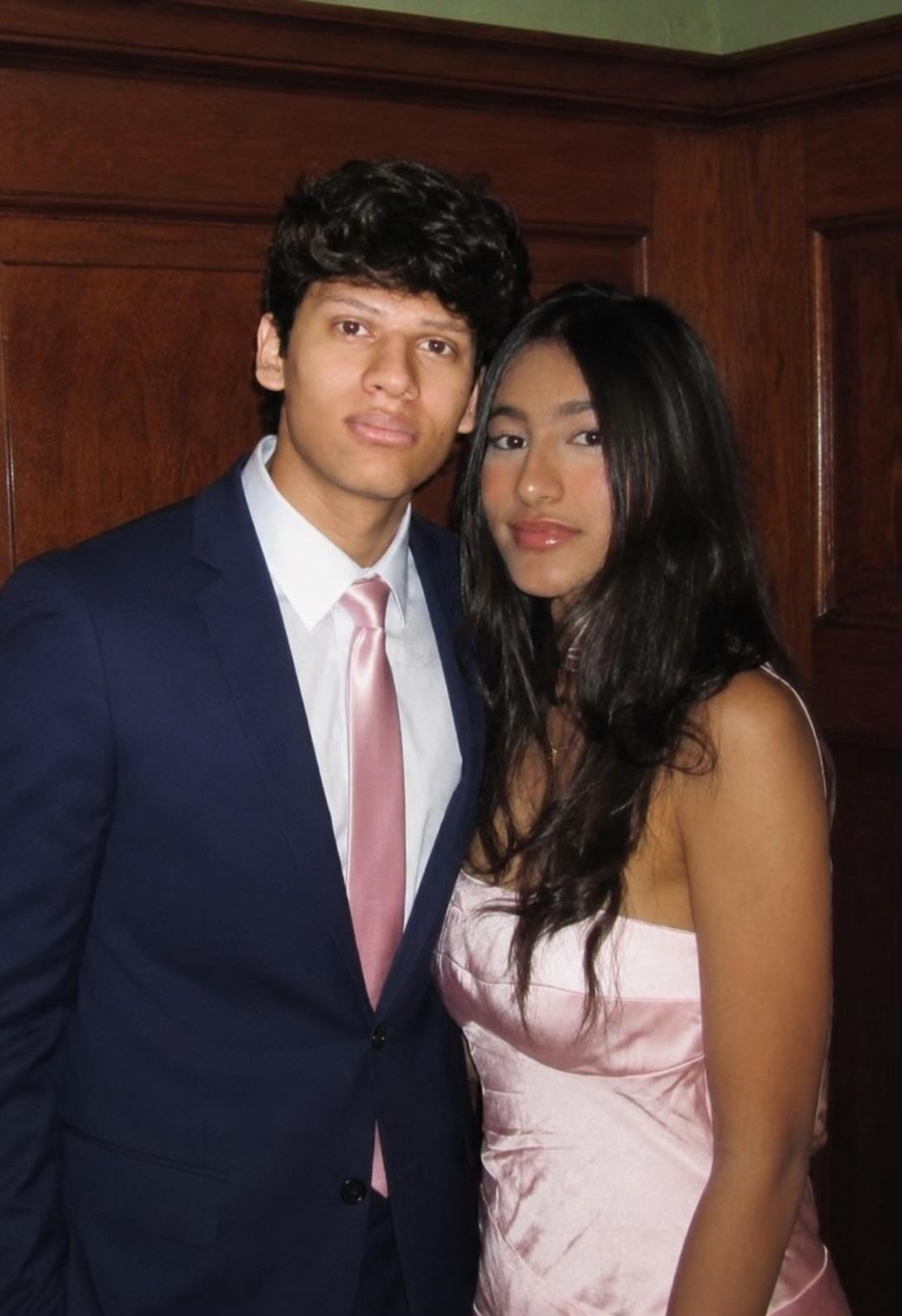 us at prom, dressed up together